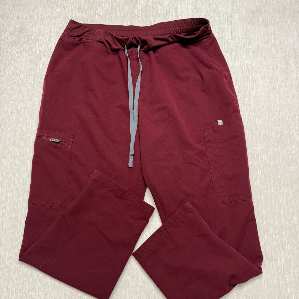 FIGS Zamora Scrub Pants Women XL Petite Burgundy Red Medical Jogger W22SW2013P